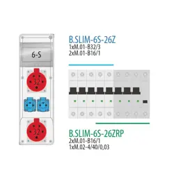 R-BOXSLIM 2x32/5,2x250V,2xB16/1,4/40